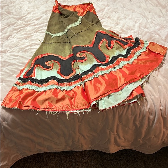 Candie's A-Line Skirt with Orange and Brown Tones - Picture 3 of 4